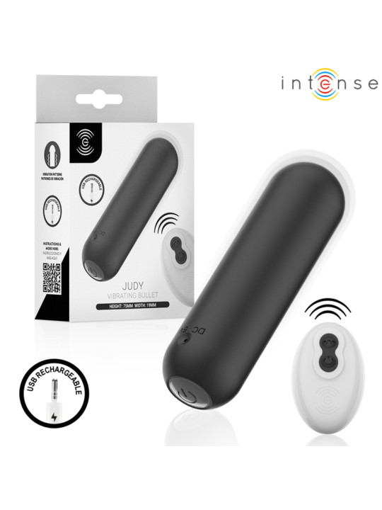 INTENSE JUDY BALA VIBRADORA RECARGABLE CON CONTROL REMOTO NEGRO