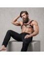 FETISH SUBMISSIVE ATTITUDE ARNES ECOPIEL PECHO HOMBRE NEGRO ROJO