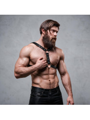 FETISH SUBMISSIVE ATTITUDE ARNES ECOPIEL PECHO CON DOBLE SUJECION Y TACHUELAS HOMBRE