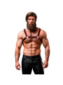 FETISH SUBMISSIVE ATTITUDE ARNES ECOPIEL PECHO HOMBRE NEGRO ROJO