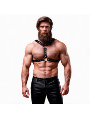 FETISH SUBMISSIVE ATTITUDE ARNES ECOPIEL PECHO CON DOBLE SUJECION Y TACHUELAS HOMBRE