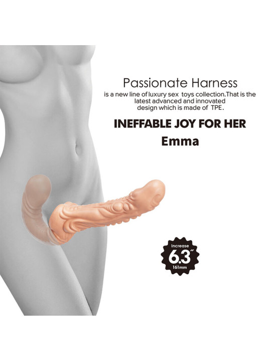 BAILE EMMA STRAP ON DOBLE PENETRACION TEXTURIZADO NATURAL