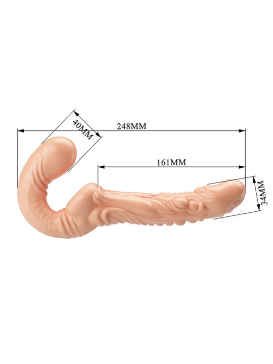 BAILE EMMA STRAP ON DOBLE PENETRACION TEXTURIZADO NATURAL