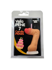 DIABLO PICANTE VELA PENE EN FORMA DE NUMERO 7 COLOR CARNE