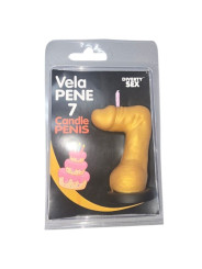 DIABLO PICANTE VELA PENE EN FORMA DE NUMERO 7 COLOR DORADO