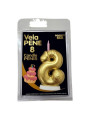 DIABLO PICANTE VELA PENE EN FORMA DE NUMERO 8 COLOR DORADO