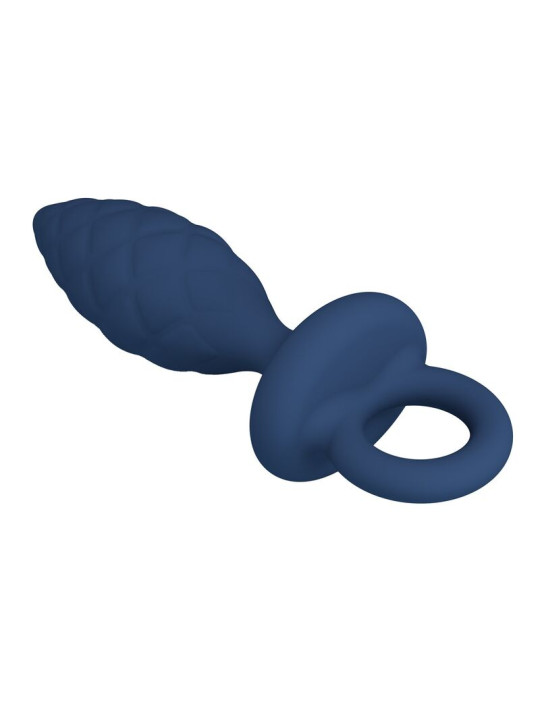 MR PLAY PLUG ANAL TEXTURIZADO CON ANILLA AZUL L
