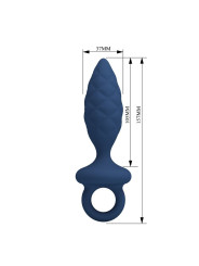 MR PLAY PLUG ANAL TEXTURIZADO CON ANILLA AZUL L