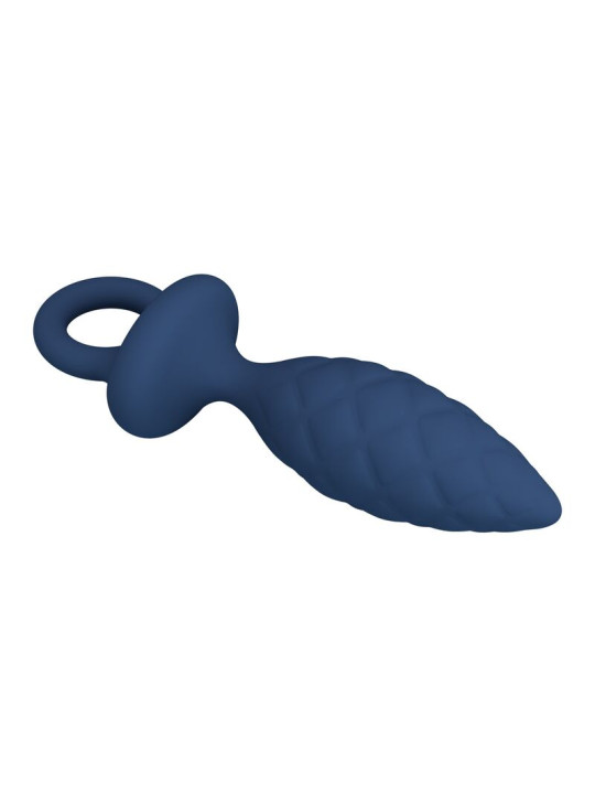 MR PLAY PLUG ANAL TEXTURIZADO CON ANILLA AZUL S