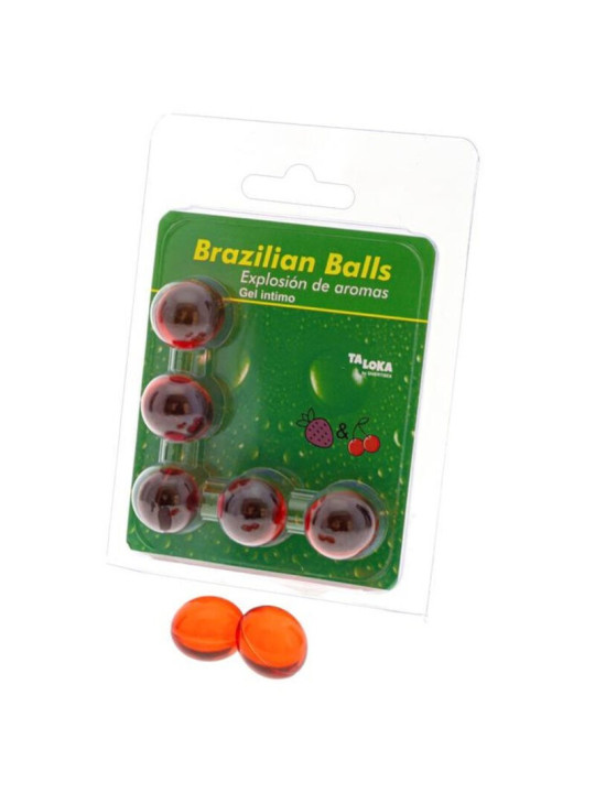 TALOKA BRAZILIAN BALLS GEL INTIMO FRESA CEREZA 5 BOLAS