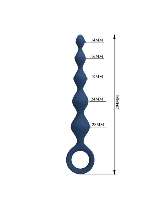 MR PLAY BOLAS ANALES Y PLUG ANAL SILICONA AZUL 204 CM