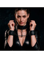 FETISH SUBMISSIVE COLLAR Y ESPOSAS CUERO VEGANO CON FORRO DE NEOPRENO