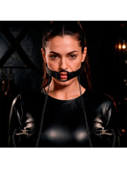 FETISH SUBMISSIVE ANILLA MORDAZA CON PINZAS PARA PEZONES