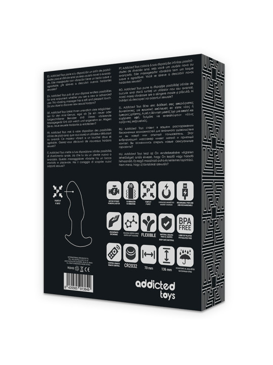 ADDICTED TOYS CONTROL REMOTO PLUG ANAL P SPOT NEGRO