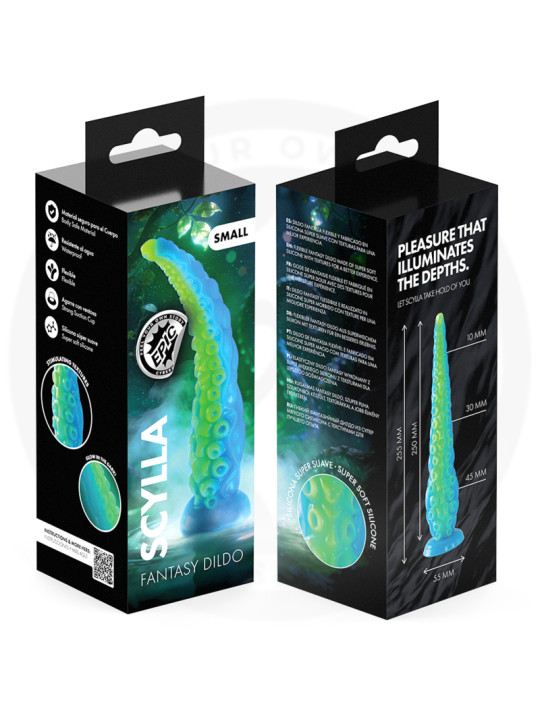 EPIC SCYLLA DILDO TENTACULO FINO FLUORESCENTE TAMANO PEQUENO