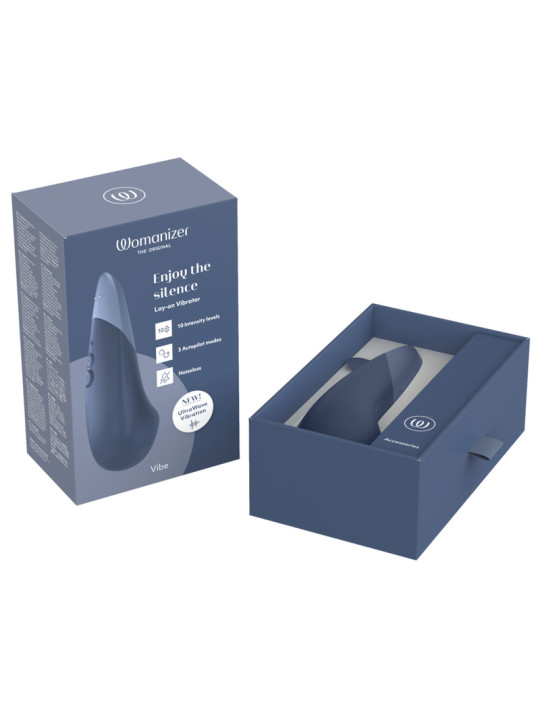 WOMANIZER VIBE VIBRADOR LAY ON SILENCIOSO AZUL OSCURO