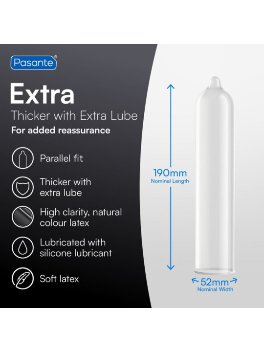PASANTE EXTRA PRESERVATIVOS EXTRA GRUESOS CON LUBRICACION ADICIONAL 3 UNIDADES