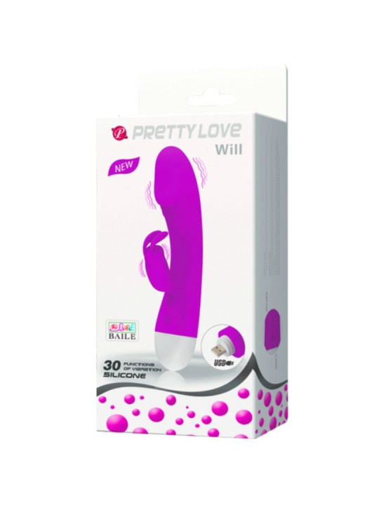 VIBRADOR RABBIT SMART WILL 30 MODOS RECARGABLE DE LA MARCA PRETTY LOVE