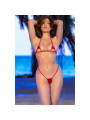 CHILIROSE CR 4900 MICROBIKINI ROJO DE DOS PIEZAS CON TIRAS Y ABERTURAS TALLA UNICA