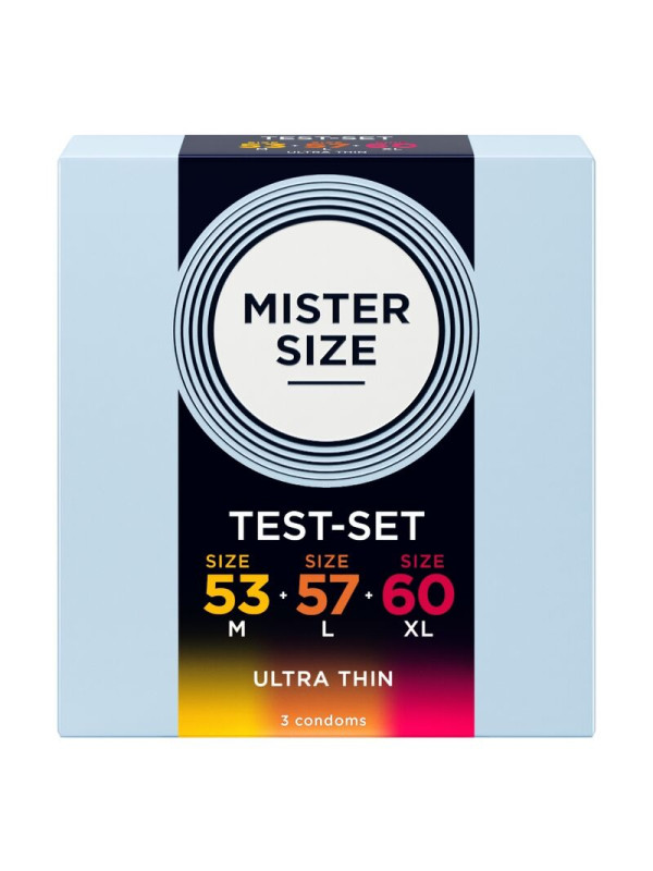 MISTER SIZE PACK MUESTRA PRESERVATIVOS TALLA 53 57 60 MM 3 UNIDADES