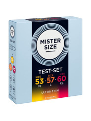 MISTER SIZE PACK MUESTRA PRESERVATIVOS TALLA 53 57 60 MM 3 UNIDADES