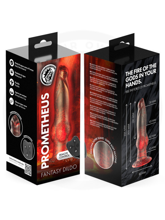 EPIC PROMETHEUS DILDO TITAN EN LLAMAS RECARGABLE CONTROL REMOTO