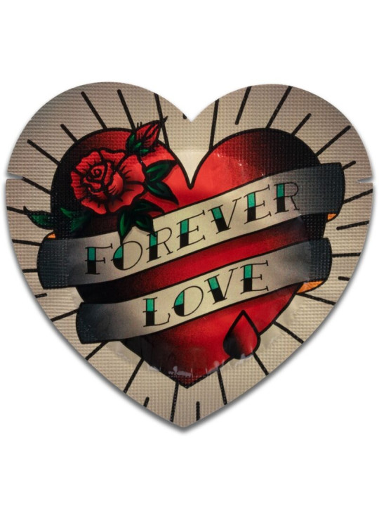 PASANTE PRESERVATIVO ROJO FORMA CORAZON BOLSA 144 UNIDADES