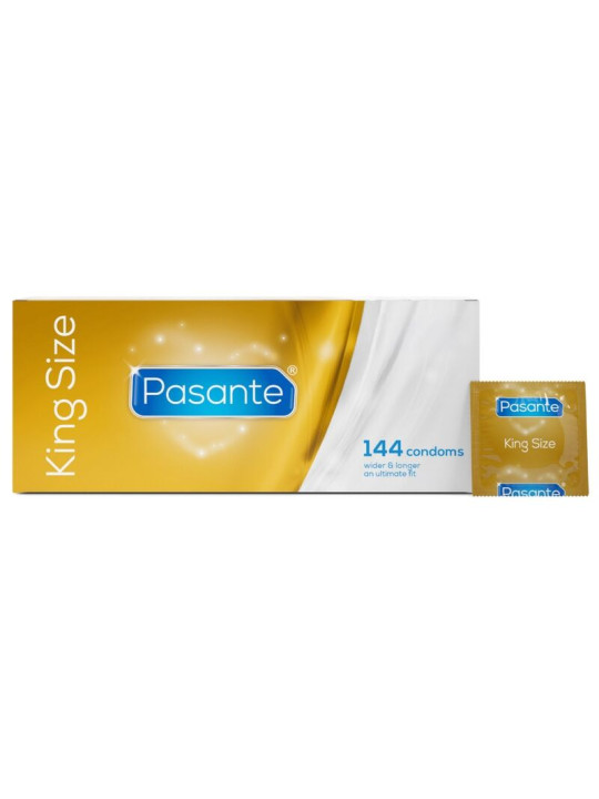 PASANTE PRESERVATIVOS KING MS LARGOS Y ANCHOS CAJA 144 UNIDADES