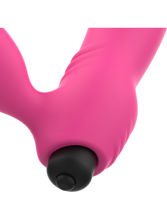 BIX VIBRADOR DOBLE ESTIMULACIÓN PUNTO G Y CLÍTORIS ROSA DE LA MARCA OHMAMA VIBRATORS