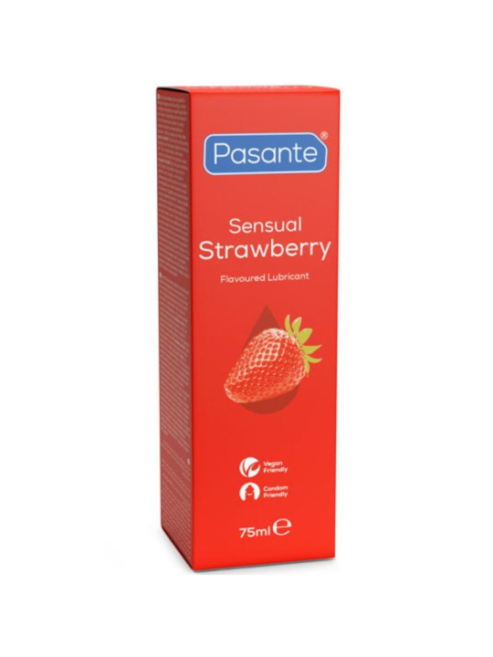 PASANTE SENSUAL STRAWBERRY LUBRICANTE INTIMO BASE AGUA SABOR FRESA 75 ML