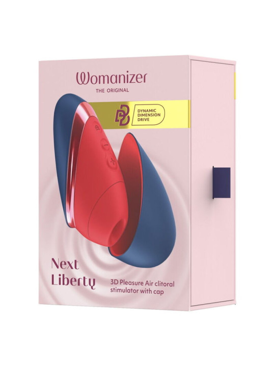 WOMANIZER NEXT LIBERTY ESTIMULADOR DE CLITORIS 3D PLEASURE AIR AZUL ROJO
