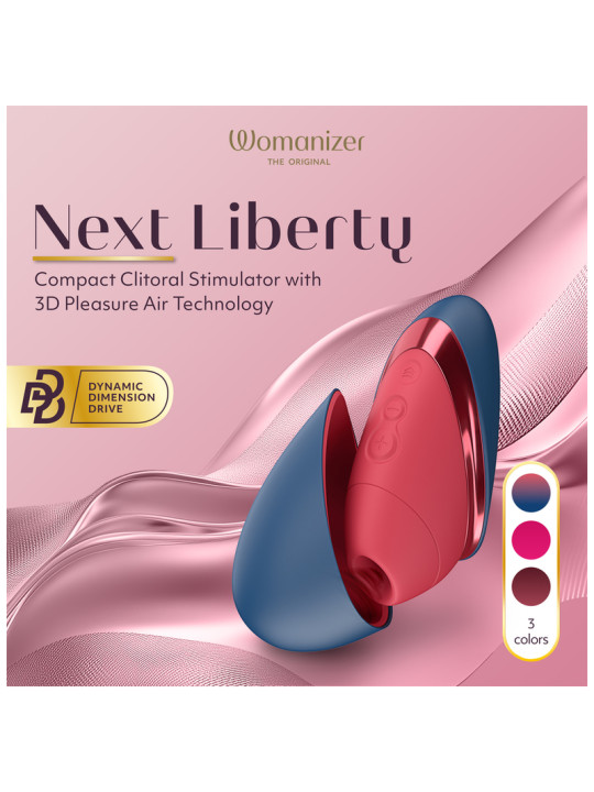 WOMANIZER NEXT LIBERTY ESTIMULADOR DE CLITORIS 3D PLEASURE AIR AZUL ROJO