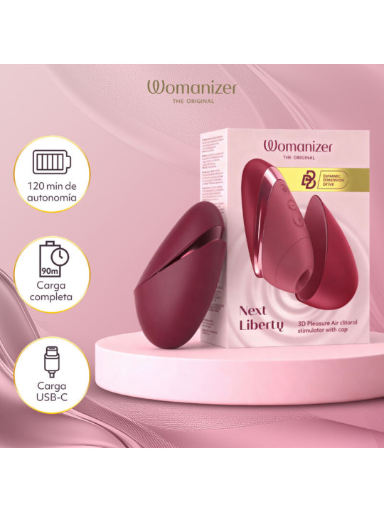 WOMANIZER NEXT ESTIMULADOR DE CLITORIS POR SUCCION 14 NIVELES BURDEOS