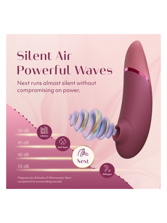 WOMANIZER NEXT ESTIMULADOR DE CLITORIS POR SUCCION 14 NIVELES ROSA EMPOLVADO