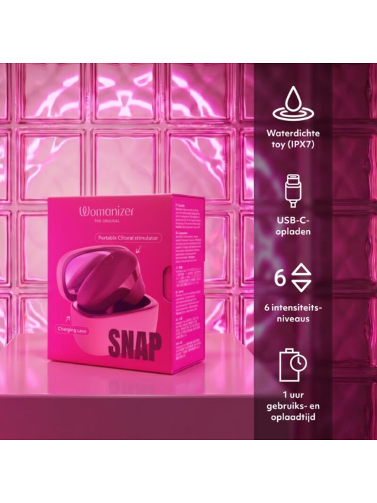 WOMANIZER SNAP ESTIMULADOR DE CLITORIS POR SUCCION 6 NIVELES BURDEOS