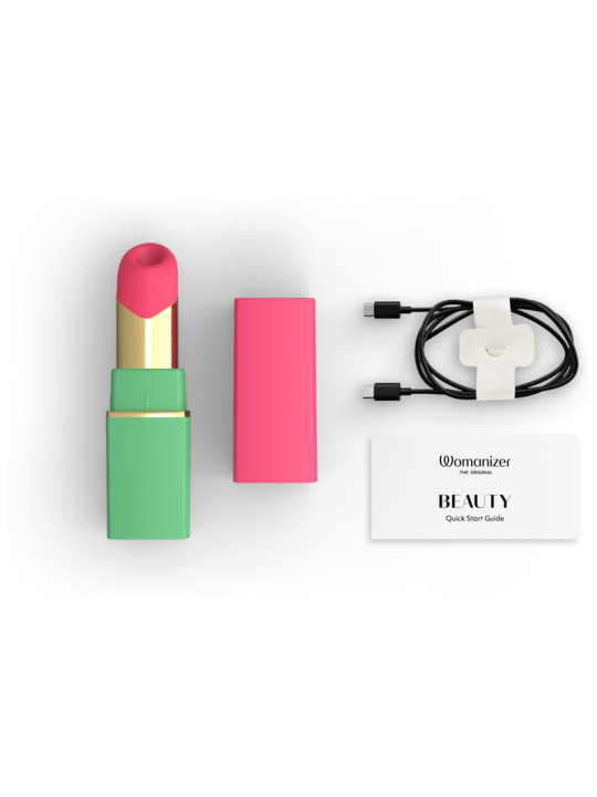 WOMANIZER BEAUTY ESTIMULADOR DE CLITORIS POR SUCCION 6 NIVELES VERDE Y ROSA