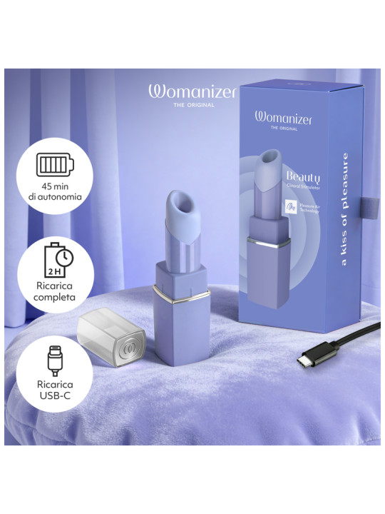 WOMANIZER BEAUTY ESTIMULADOR DE CLITORIS POR SUCCION 6 NIVELES LILA