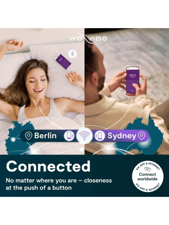 WE VIBE SYNC O VIBRADOR PARA PAREJAS CON ESTIMULACION ENVOLVENTE PURPURA CLARO