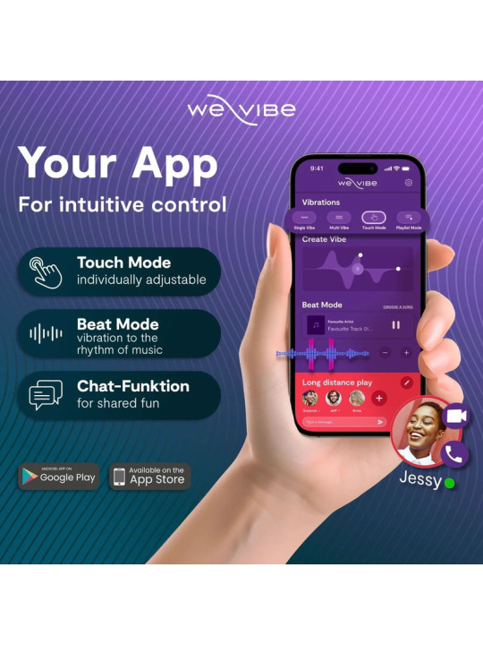 WE VIBE SYNC O VIBRADOR PARA PAREJAS CON ESTIMULACION ENVOLVENTE PURPURA CLARO