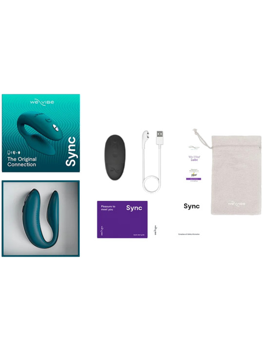 WE VIBE SYNC 2 VIBRADOR AJUSTABLE PARA PAREJAS VERDE TERCIOPELO