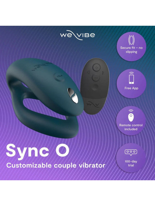 WE VIBE SYNC 2 VIBRADOR AJUSTABLE PARA PAREJAS VERDE TERCIOPELO
