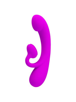 VIBRADOR CONEJO CON SUCCIÓN CLITORIS SILICONA MORADO DE LA MARCA PRETTY LOVE