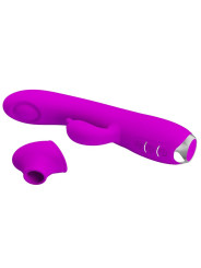 VIBRADOR SUCCIONADOR RECARGABLE PRETTY LOVE MORADO DE LA MARCA PRETTY LOVE C-TYPE
