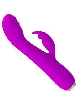 VIBRADOR RECARGABLE CON SUCCIONADOR Y 12 FUNCIONES MORADO DE LA MARCA PRETTY LOVE C-TYPE