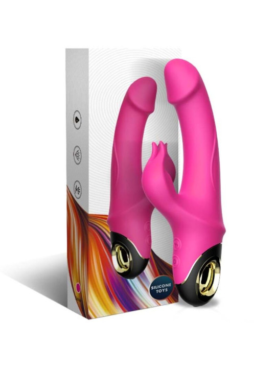 VIBRADOR RABBIT ROTADOR METEROR SILICONA SUAVE 9 MODOS DE LA MARCA ARMONY VIBRATORS