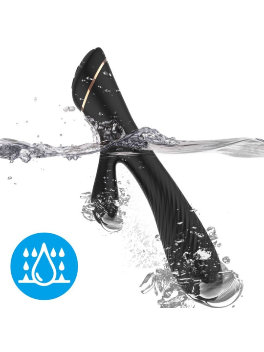 VIBRADOR RABBIT SILICONA NEGRO 9 MODOS SUMERGIBLE DE LA MARCA ARMONY VIBRATORS