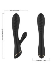 VIBRADOR RABBIT SILICONA NEGRO 9 MODOS SUMERGIBLE DE LA MARCA ARMONY VIBRATORS