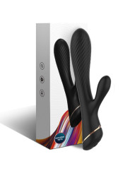 VIBRADOR RABBIT SILICONA NEGRO 9 MODOS SUMERGIBLE DE LA MARCA ARMONY VIBRATORS