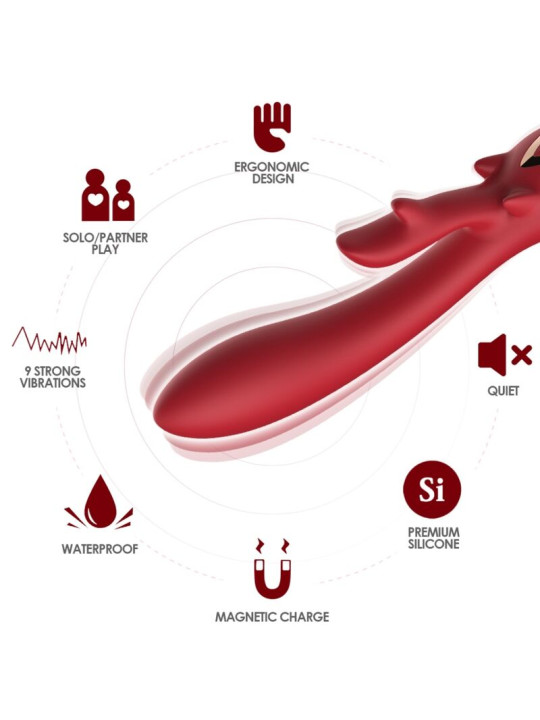 VIBRADOR RABBIT CURVO ARMONY SILICONA MÉDICA DE LA MARCA ARMONY VIBRATORS