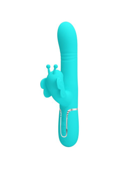 VIBRADOR RABBIT 4 EN 1 MARIPOSA 7 VIBRACIONES VERDE AGUA DE LA MARCA PRETTY LOVE FLIRTATION